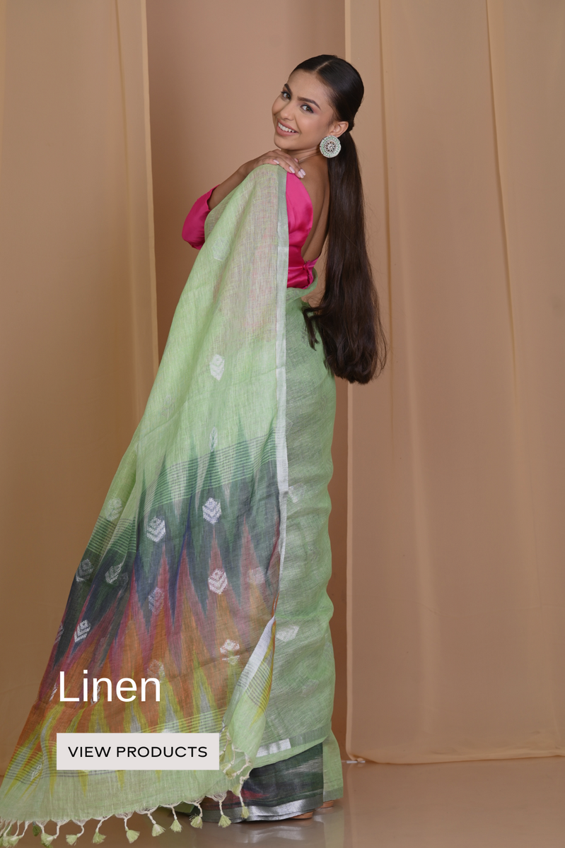 Buy Pure Linen Saree Online in India –