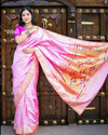 Authentic High Quality Pure Silk Paithani With Most Traditional Double Pallu~Pink (By Govt Certified Weavers)