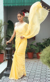 Mastaani ~ Pure Mul Cotton Handloom Saree - Fresh Yellow