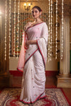 Mastaani ~ Pure Mul Jamdhani Cotton Handloom Saree with Beautiful Heart Weaves ~ Red