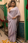 Mastaani ~ Pure Mul Cotton Handloom Saree - Lilac