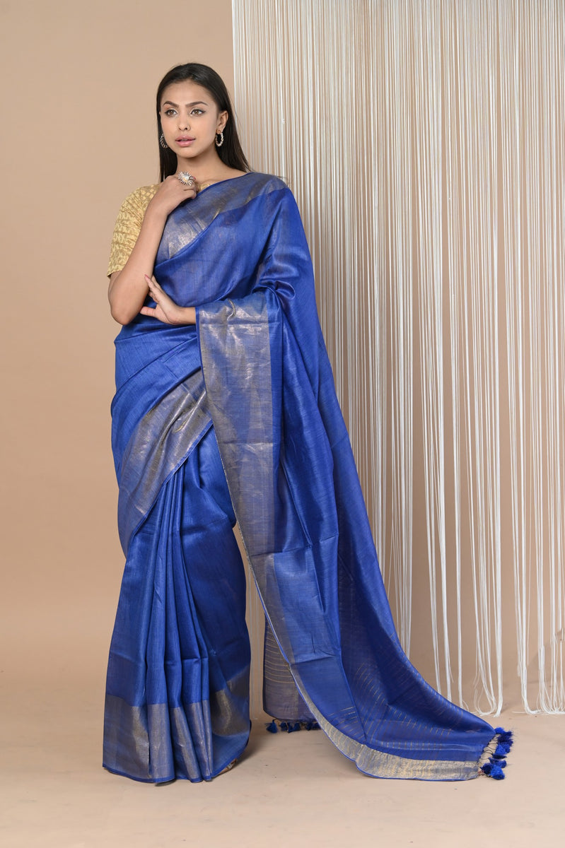 Buy Exclusive Pure Moonga Tussar Silk Saree With Beautiful Border ...