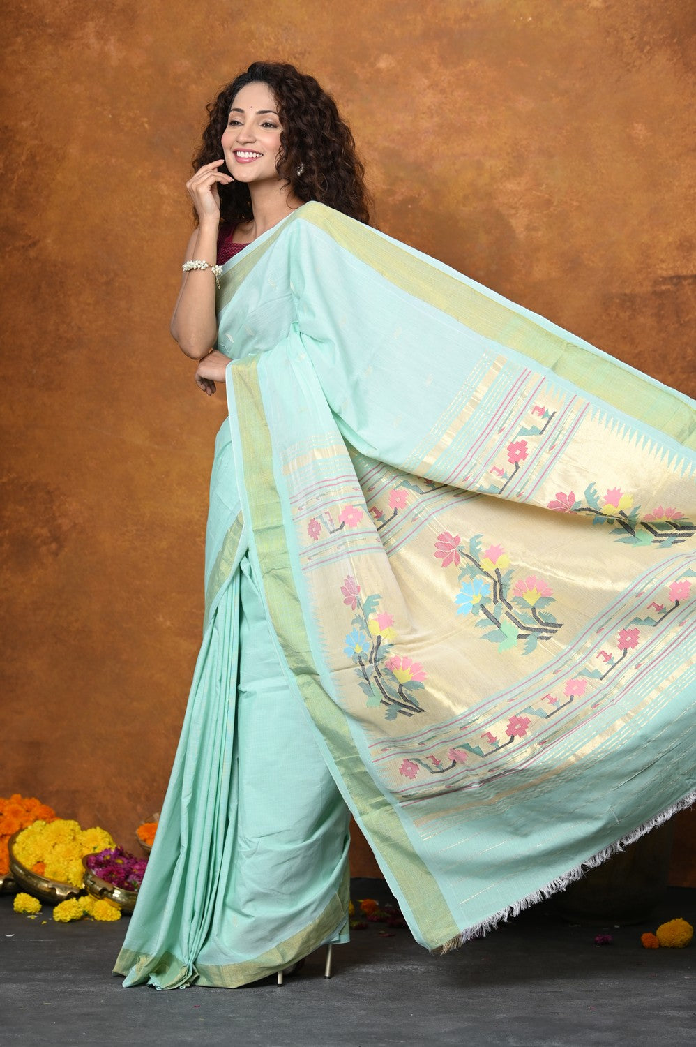 Buy Very Much Indian Woven Design Zari Pure Silk Paithani Saree - Sarees  for Women 23018998 | Myntra