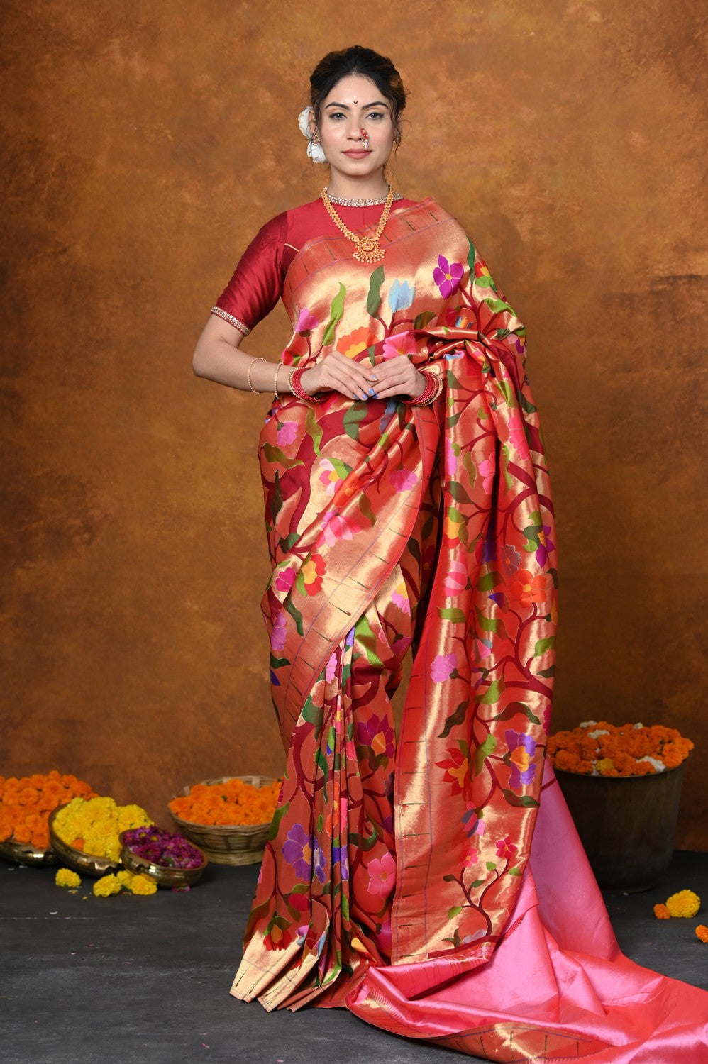  Premium! Masterpiece Handloom All Over Zari Pure Silk Paithani Saree