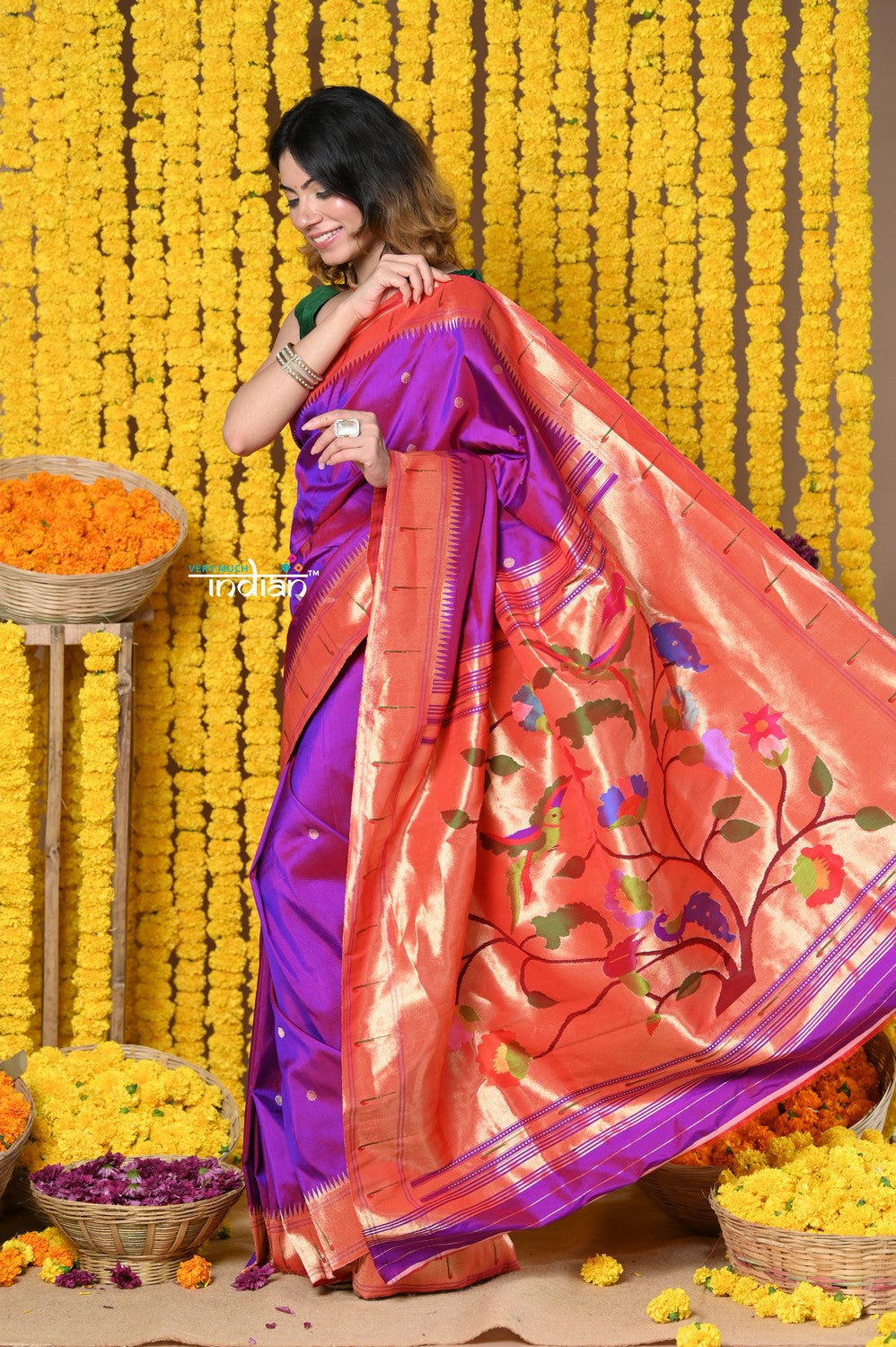 Silk Saree with blouse in Light purple colour 5404