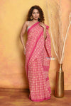 Mastaani ~ Pure Cotton - Natural Dyes Handblock Printed Saree - Pink