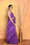 Mastaani ~  Printed Cotton Saree With Natural Dyes - Purple