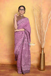 Mastaani ~ Handblock Printed Cotton Saree With Natural Dyes - Pink