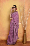 Mastaani ~ Handblock Printed Cotton Saree With Natural Dyes - Pink