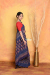 Mastaani ~ Handblock Printed Cotton Saree With Natural Dyes - Blue