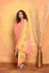 Mastaani ~ Handloom Pure Cotton Paithani Dupatta With Beautiful Handweave and Tassels ~ Orange