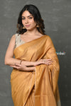 Tyohaar ~ Exclusive! Pure Cotton Handloom Saree By Khadigram Certified Weavers - Rust Orange