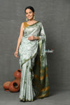 Tyohaar ~ Designer! Cotton Viscose Hand Dyed Saree With Sleek Border - Green