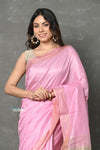 Tyohaar ~ Exclusive! Pure Cotton Handloom Saree By Khadigram Certified Weavers - Salient Pink