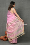 Tyohaar ~ Exclusive! Pure Cotton Handloom Saree By Khadigram Certified Weavers - Salient Pink