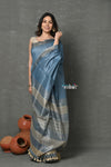 Tyohaar ~ Exclusive! Pure Cotton Handloom Saree By Khadigram Certified Weavers - Sapphire Blue