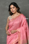 Tyohaar ~ Exclusive! Pure Cotton Handloom Saree By Khadigram Certified Weavers - Sage Pink