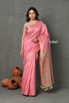 Tyohaar ~ Exclusive! Cotton By Silk Handloom Saree By Khadigram Certified Weavers - Sage Pink