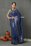 Tyohaar ~ Designer! Cotton Viscose Saree With Woven Design ~ Tranquil Blue