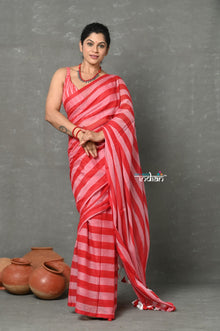  Tyohaar ~ Designer! High Quality Pure Mul Cotton Handloom Saree - Red