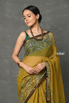 Tyohaar ~ Pure Kota Cotton Handblock Printed - Olive Yellow