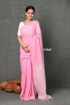 Tyohaar ~ Pure Mul Cotton Handloom Saree ~ Feather Pink