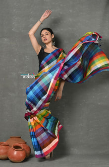  Tyohaar ~ Exclusive! Pure Cotton Handloom Saree - Dream Rainbow Saree