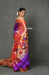 Tyohaar~Designed By VMI ~ Handloom Pure Silk Muniya Border Brocade with Floral Parrot Pallu in Purple Pink