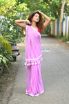 Taapsee ~ Designer! Pure Mul Cotton Saree with Sleek Border ~ Blush Pink