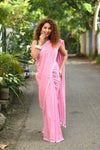 Taapsee ~ Designer! Pure  Mul Cotton Saree with Sleek Border ~ Rose Pink