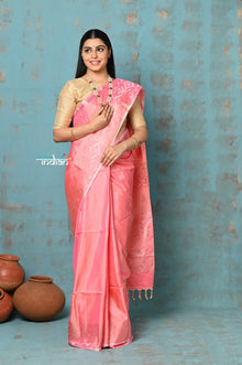  Anokhi ~ Handloom Pure Soft Silk Saree with Designer Pallu ~ Peachy Pink (Limited Edition)