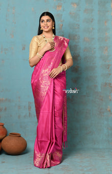  Anokhi ~ Handloom Pure Soft Silk Saree with Designer Pallu ~ Rose Pink (Limited Edition)