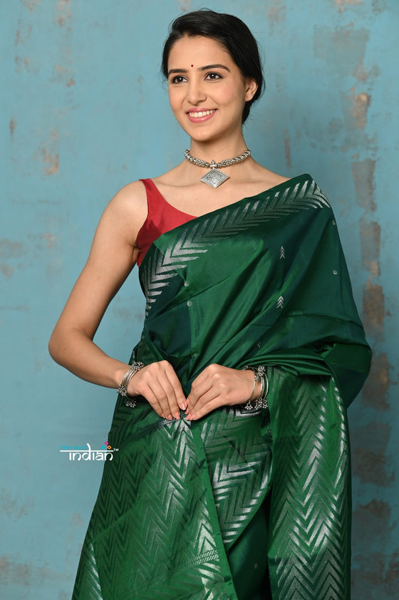 Anokhi ~ Handloom Pure Soft Silk Saree with Designer Border ~ Shadow Green (Limited Edition)