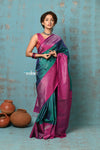 Anokhi ~ Handloom Pure Soft Silk Saree with Designer Pallu ~ Peacock Green (Limited Edition)