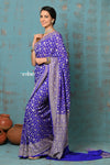 Suhaani ~ Handloom Khaddi Georgette Saree With All Over Jaal~ Delicate Blue (Silk Mark)