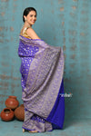 Suhaani ~ Handloom Khaddi Georgette Saree With All Over Jaal~ Delicate Blue (Silk Mark)