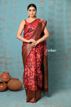 Anokhi ~ Handloom Pure Soft Silk Saree with All Over Ikkat Weaving with Traditional Border~ Peach (Limited Edition)