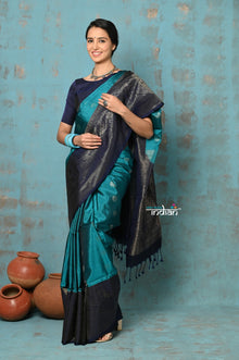  Anokhi ~ Handloom Pure Soft Silk Saree with Designer Pallu ~ Aqua Blue (Limited Edition)