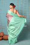 Anokhi ~ Handloom Pure Soft Silk Saree with Designer Pallu ~ Shell Pink & Sea Green (Limited Edition)