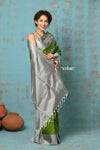 Anokhi ~ Handloom Pure Soft Silk Saree with Designer Pallu ~ Leaf Green (Limited Edition)