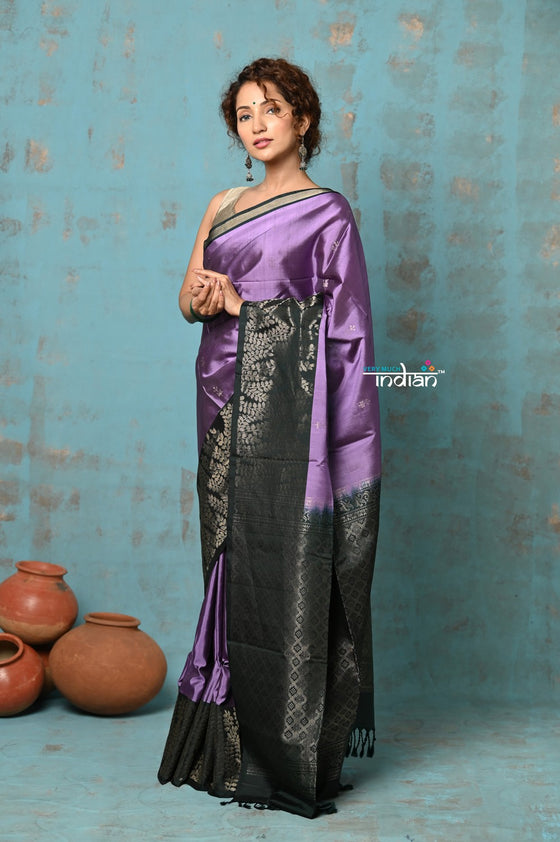 Anokhi ~ Handloom Pure Soft Silk Saree with Designer Pallu ~ Prewinkle Purple (Limited Edition)