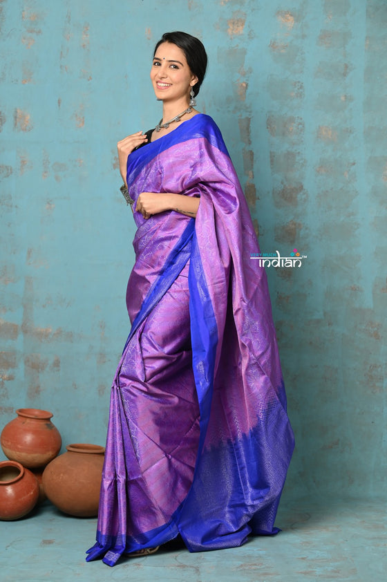 Anokhi ~ Handloom Pure Soft Silk Saree with Designer Pallu ~ Orchid Purple (Limited Edition)