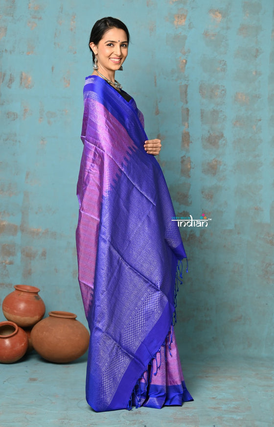 Anokhi ~ Handloom Pure Soft Silk Saree with Designer Pallu ~ Orchid Purple (Limited Edition)