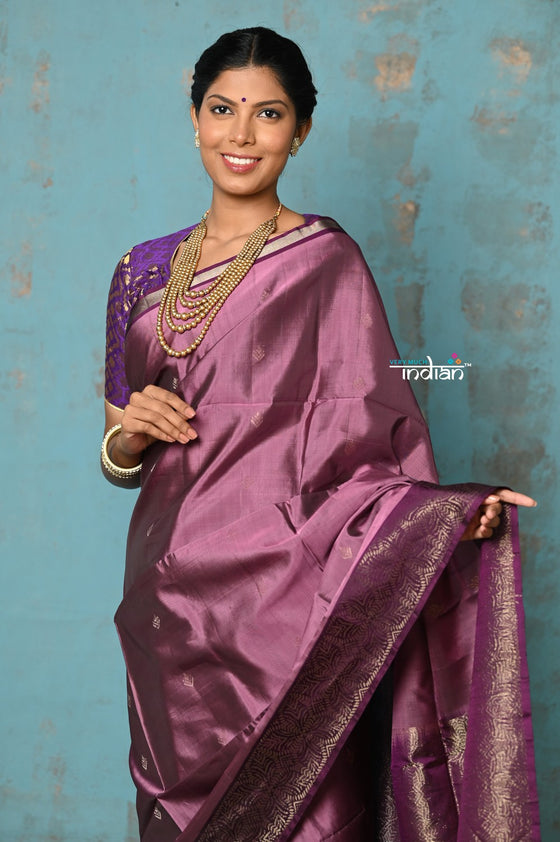 Anokhi ~ Handloom Pure Soft Silk Saree with Designer Pallu ~ Trending Mauve (Limited Edition)