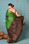 Anokhi ~ Handloom Pure Soft Silk Saree with Designer Pallu ~ Kelly Green (Limited Edition)