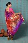 Tyohaar ~ Authentic Pure Silk Handloom Nauvari Paithani Saree in Dual Tone Pink Purple