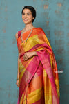 Anokhi ~ Handloom Pure Soft Silk Saree with Designer Pallu ~ Multi Color Yellow & Pink (Limited Edition)