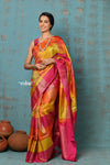 Anokhi ~ Handloom Pure Soft Silk Saree with Designer Pallu ~ Multi Color Yellow & Pink (Limited Edition)