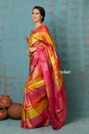 Anokhi ~ Handloom Pure Soft Silk Saree with Designer Pallu ~ Multi Color Yellow & Pink (Limited Edition)