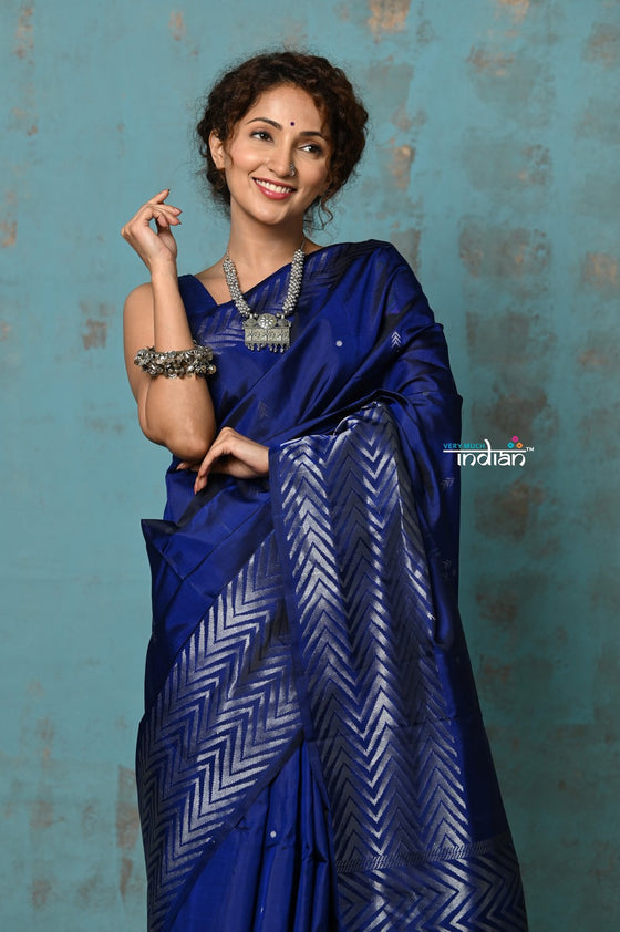 Anokhi ~ Handloom Pure Soft Silk Saree with Designer Pallu ~ Porcelain Blue (Limited Edition)